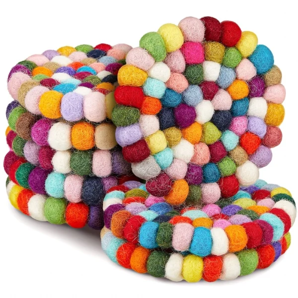 round felt ball coasters