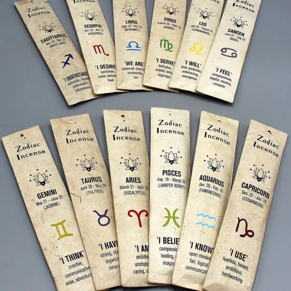 12 Zodiac Sign Incense Sticks Pack of 10